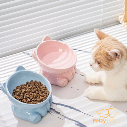 PetzyPlaza™ Ceramic Cat Food Bowl